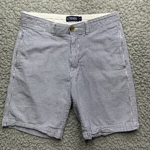 Chaps Shorts Mens 30 Blue Pinstripe Seersucker Chino 8.5" Inseam Preppy Yacht